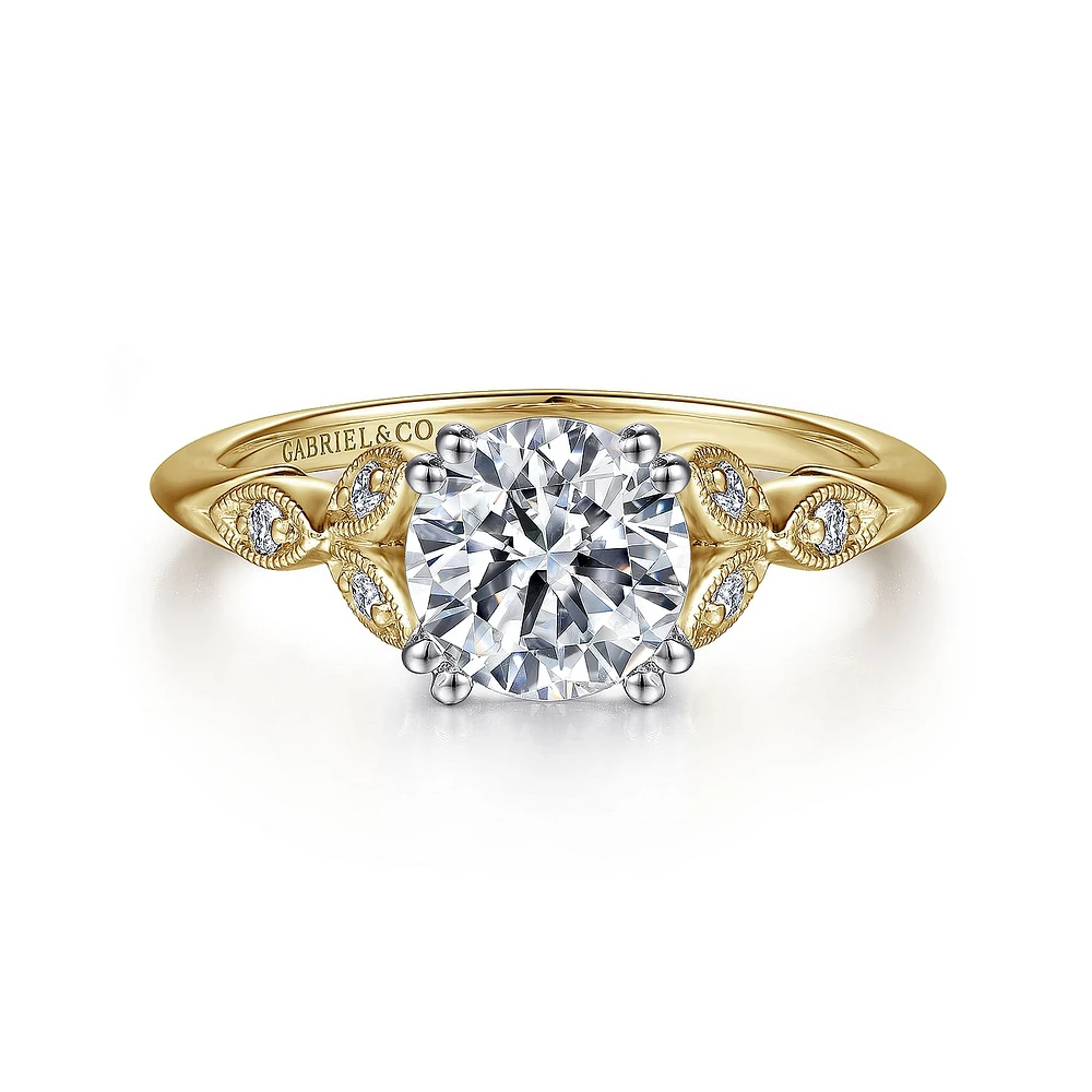 Gabriel & Co 6.5 Engagement Ring 14K Gold Victorian ER11721R4M44JJ