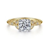 Gabriel & Co 6.5 Engagement Ring 14K Gold Victorian ER11721R4M44JJ