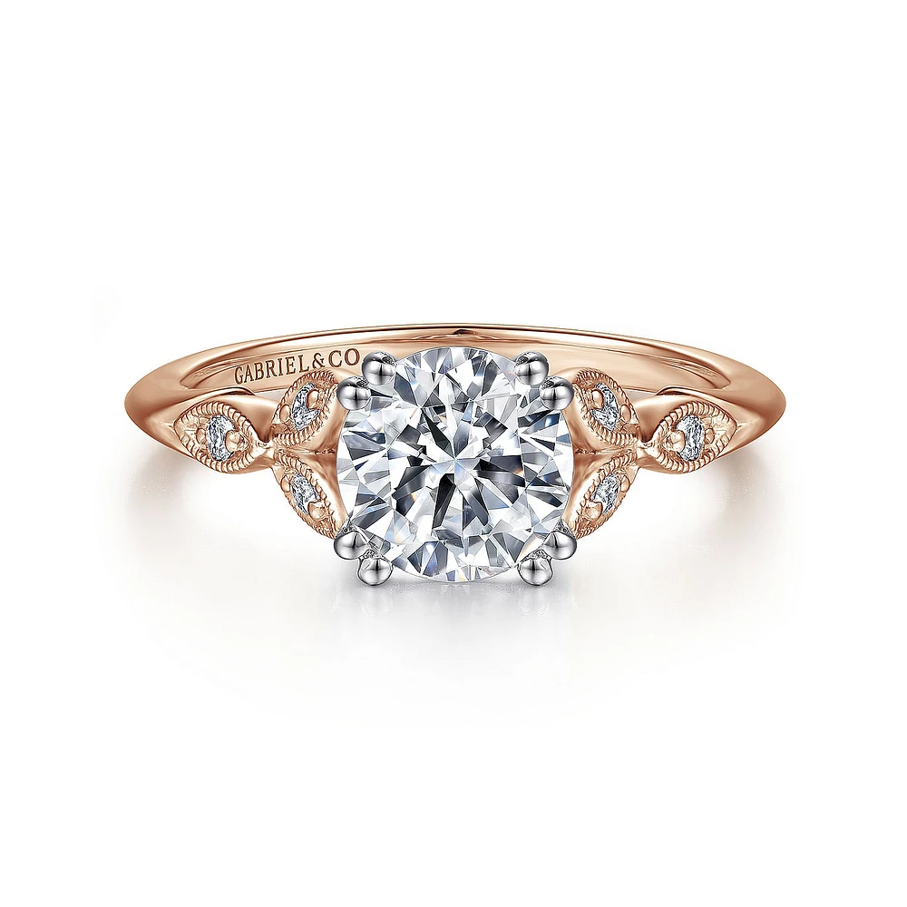Gabriel & Co 6.5 Engagement Ring 14K Two-Tone Gold Victorian ER11721R4T44JJ