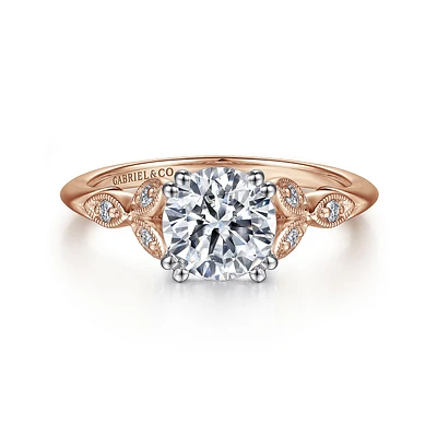 Gabriel & Co 6.5 Engagement Ring 14K Two-Tone Gold Victorian ER11721R4T44JJ