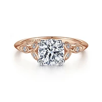 Gabriel & Co 6.5 Engagement Ring 14K Two-Tone Gold Victorian ER11721R4T44JJ