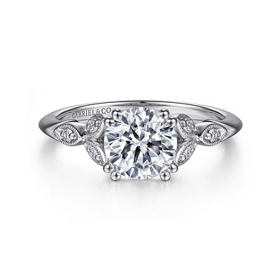 Gabriel & Co 6.5 Engagement Ring 18K White Gold Victorian ER11721R4W84JJ
