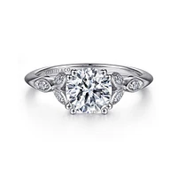 Gabriel & Co 6.5 Engagement Ring 18K White Gold Victorian ER11721R4W84JJ
