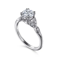 Gabriel & Co 6.5 Engagement Ring 18K White Gold Victorian ER11721R4W84JJ