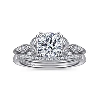 Gabriel & Co 6.5 Engagement Ring 18K White Gold Victorian ER11721R4W84JJ
