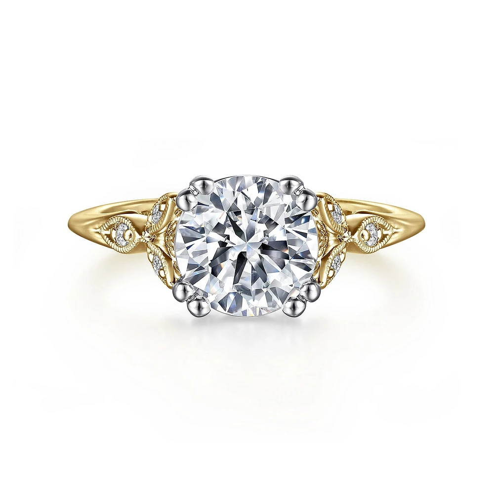 Gabriel & Co 8 Engagement Ring 14K Gold Victorian ER11721R8M44JJ