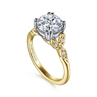 Gabriel & Co 8 Engagement Ring 14K Gold Victorian ER11721R8M44JJ