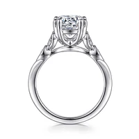 Gabriel & Co 8 Engagement Ring 14K White Gold Victorian ER11721R8W44JJ