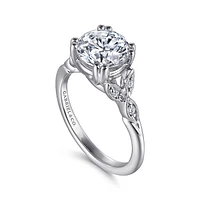 Gabriel & Co 8 Engagement Ring 14K White Gold Victorian ER11721R8W44JJ