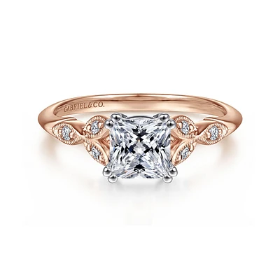 Gabriel & Co 5.5 Engagement Ring 14K Two-Tone Gold Victorian ER11721S4T44JJ