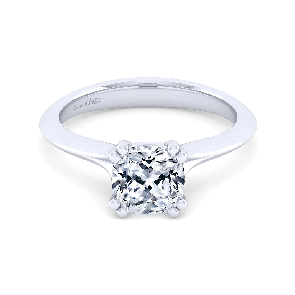Gabriel & Co 7x7 Engagement Ring 14K White Gold Classic ER11832C8W4JJJ