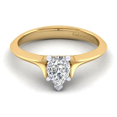 Gabriel & Co 7x5 Engagement Ring 14K Gold Classic ER11832P3M4JJJ
