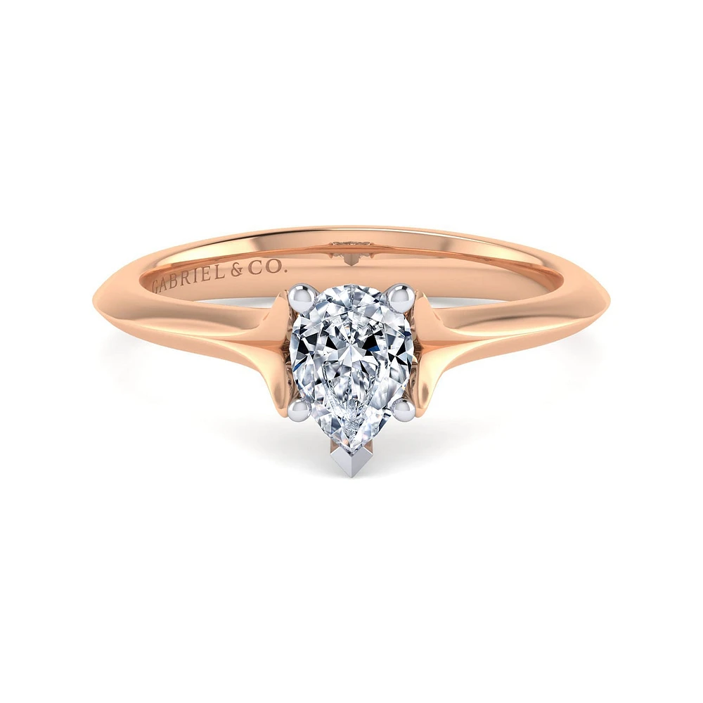 Gabriel & Co 7x5 Engagement Ring 14K Two-Tone Gold Classic ER11832P3T4JJJ