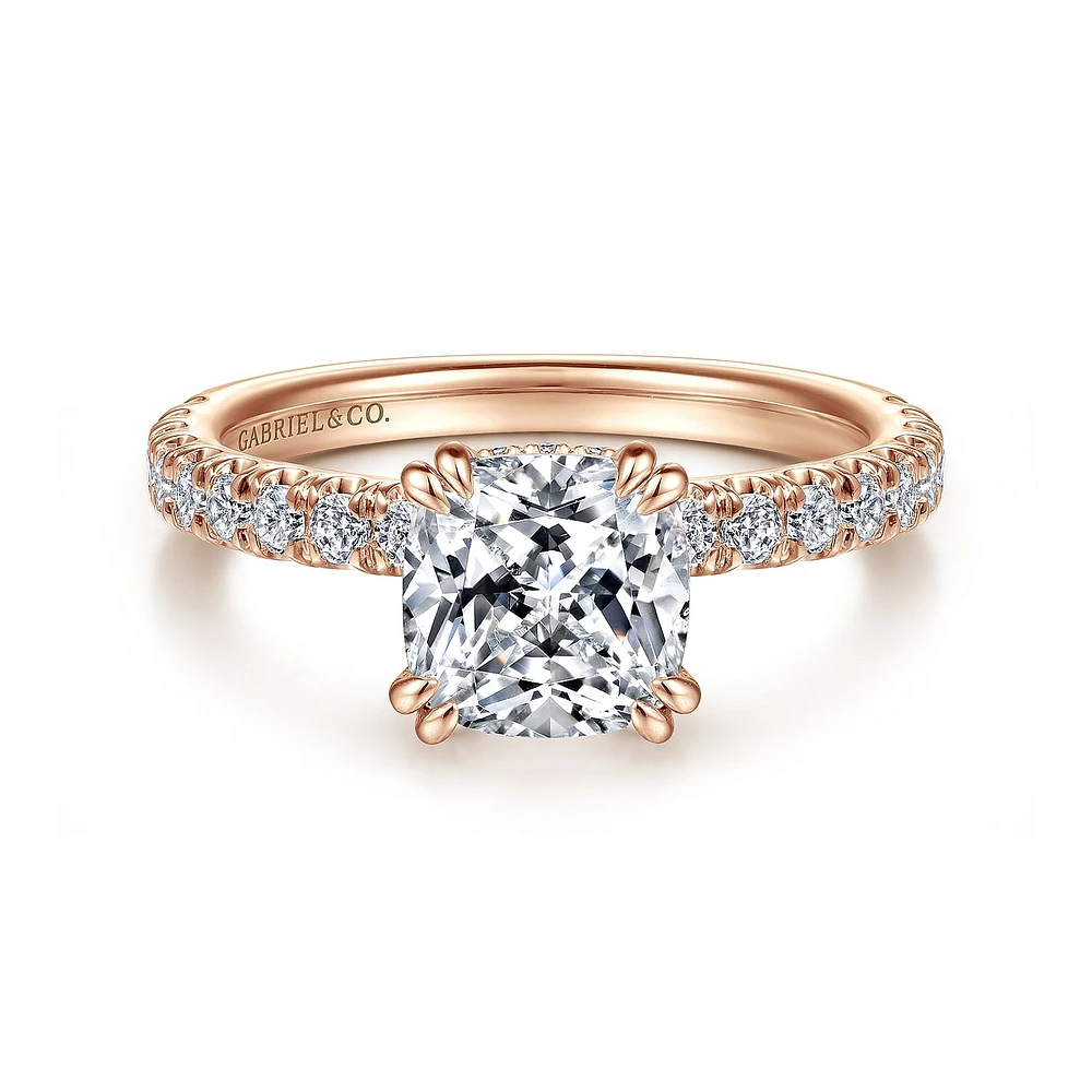 Gabriel & Co 7x7 Engagement Ring 14K Rose Gold Classic ER13904C8K44JJ