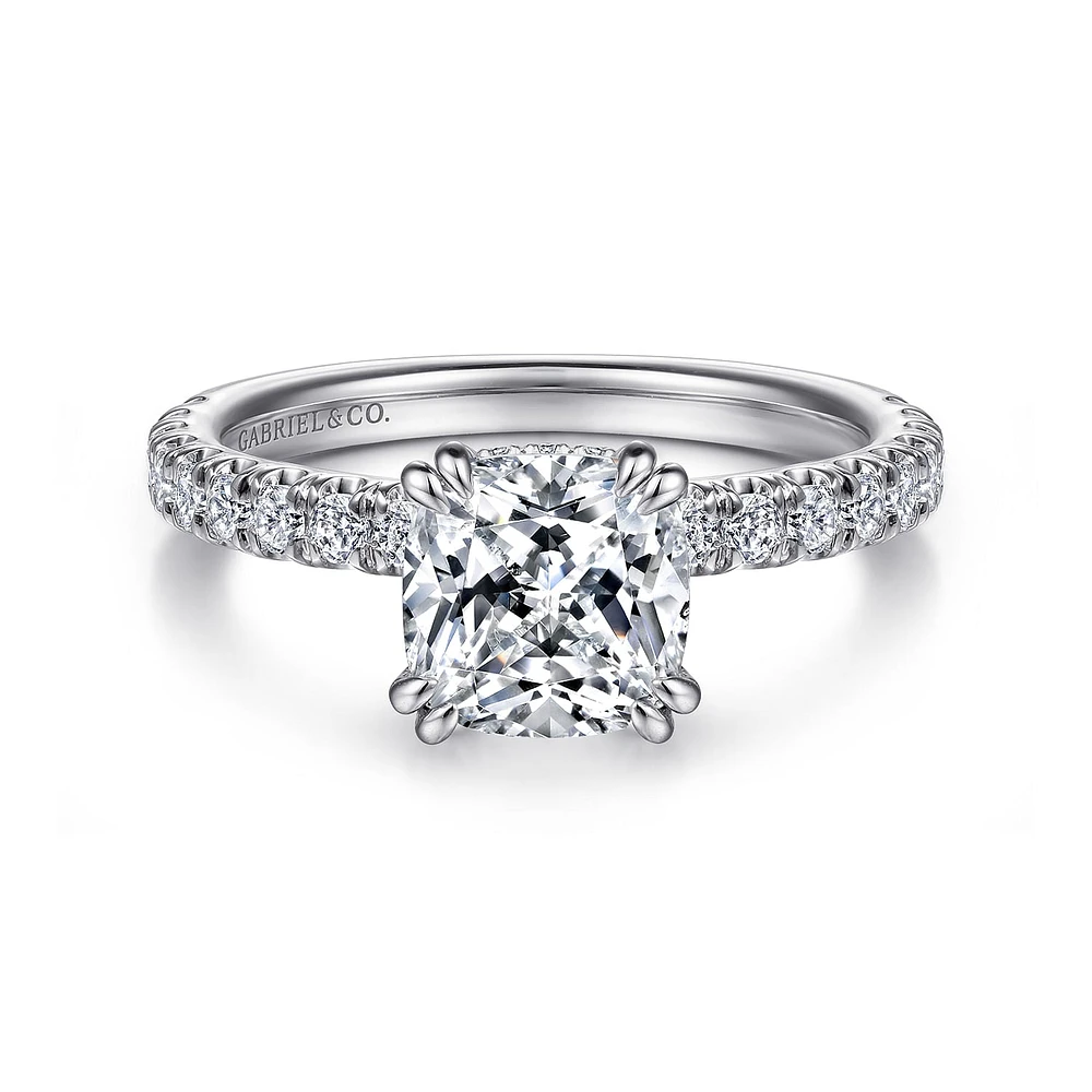 Gabriel & Co 7x7 Engagement Ring 14K White Gold Classic ER13904C8W44JJ