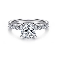 Gabriel & Co 7x7 Engagement Ring 14K White Gold Classic ER13904C8W44JJ