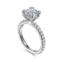 Gabriel & Co 7x7 Engagement Ring 14K White Gold Classic ER13904C8W44JJ