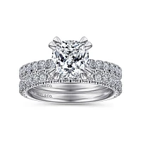 Gabriel & Co 7x7 Engagement Ring 14K White Gold Classic ER13904C8W44JJ