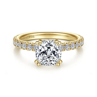 Gabriel & Co 7x7 Engagement Ring 14K Yellow Gold Classic ER13904C8Y44JJ