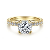 Gabriel & Co 7x7 Engagement Ring 14K Yellow Gold Classic ER13904C8Y44JJ