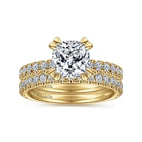 Gabriel & Co 7x7 Engagement Ring 14K Yellow Gold Classic ER13904C8Y44JJ
