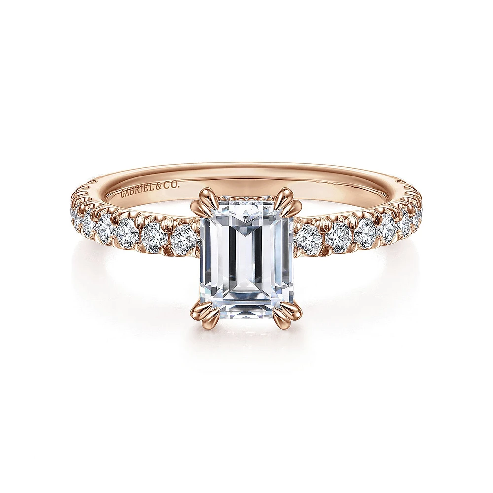 Gabriel & Co 6.5 x 5 Engagement Ring 14K Rose Gold Classic ER13904E4K44JJ