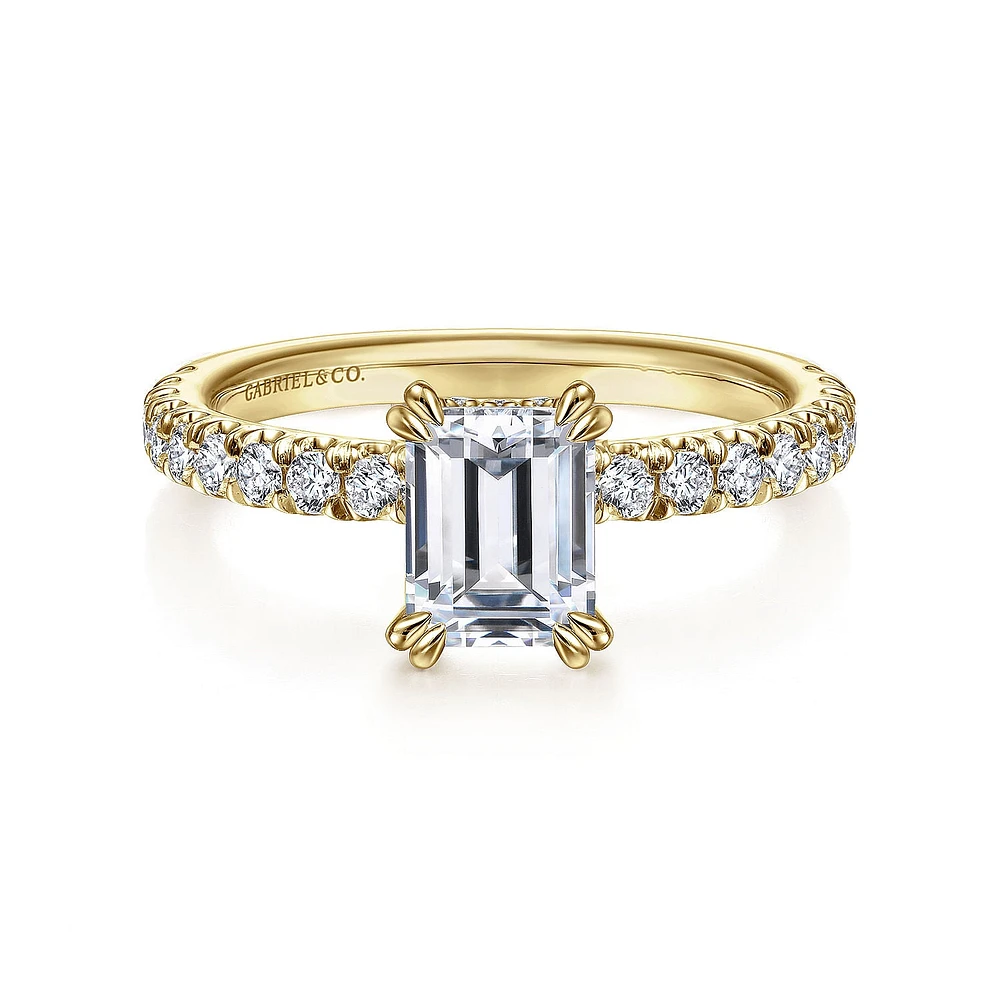 Gabriel & Co 6.5 x 5 Engagement Ring 14K Yellow Gold Classic ER13904E4Y44JJ