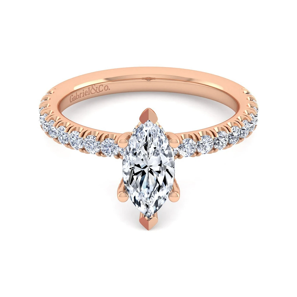 Gabriel & Co 10x5 Engagement Ring 14K Rose Gold Classic ER13904M4K44JJ