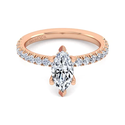 Gabriel & Co 10x5 Engagement Ring 14K Rose Gold Classic ER13904M4K44JJ