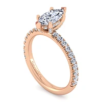 Gabriel & Co 10x5 Engagement Ring 14K Rose Gold Classic ER13904M4K44JJ