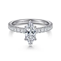 Gabriel & Co 10x5 Engagement Ring 14K White Gold Classic ER13904M4W44JJ
