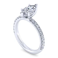 Gabriel & Co 10x5 Engagement Ring 14K White Gold Classic ER13904M4W44JJ