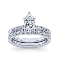 Gabriel & Co 10x5 Engagement Ring 14K White Gold Classic ER13904M4W44JJ