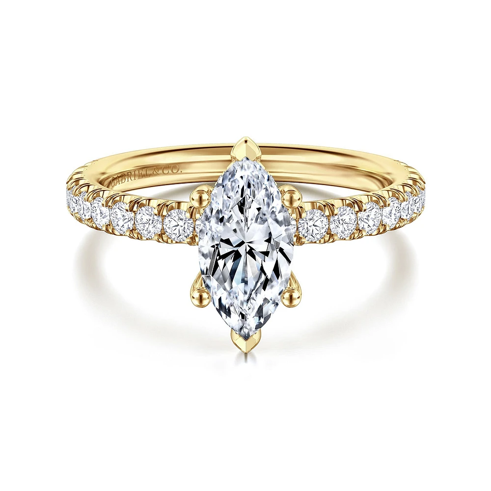 Gabriel & Co 10x5 Engagement Ring 14K Yellow Gold Classic ER13904M4Y44JJ
