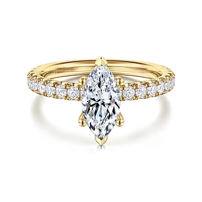 Gabriel & Co 10x5 Engagement Ring 14K Yellow Gold Classic ER13904M4Y44JJ
