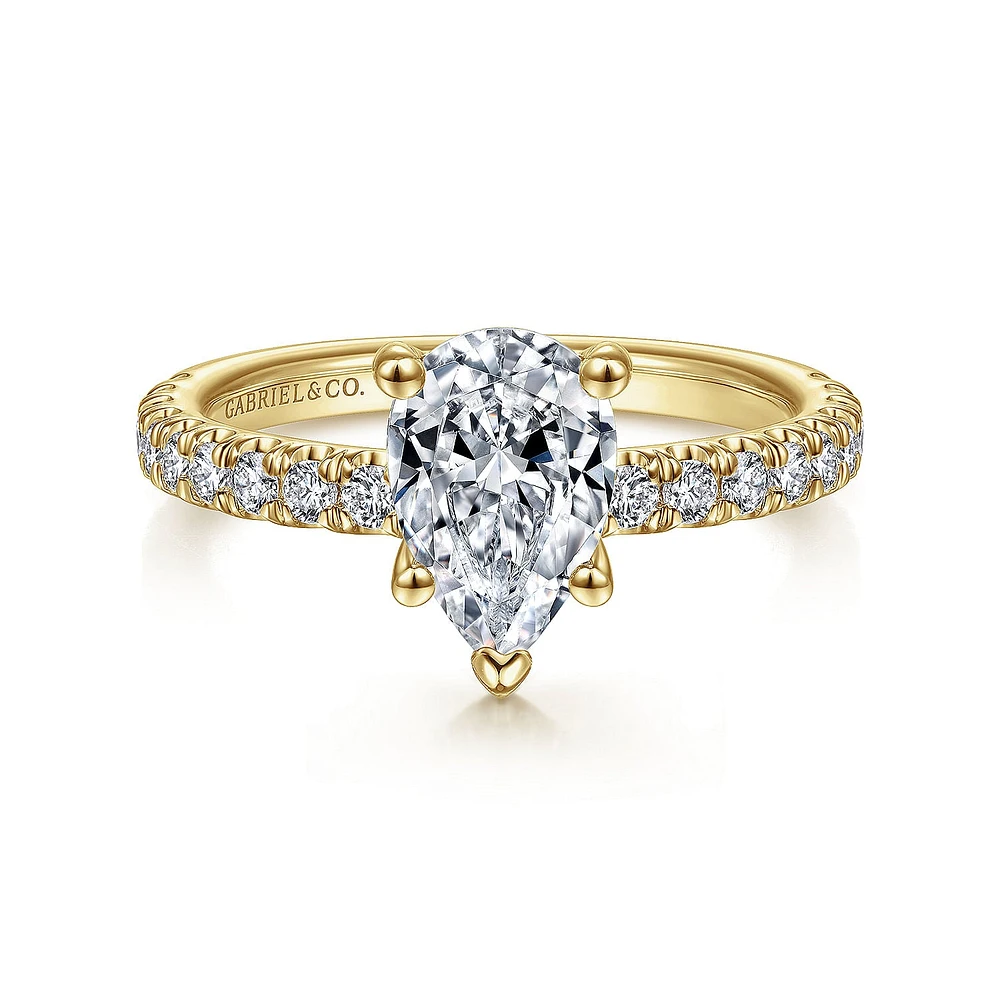 Gabriel & Co 9x6 Engagement Ring 14K Yellow Gold Classic ER13904P4Y44JJ