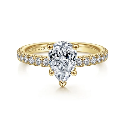Gabriel & Co 9x6 Engagement Ring 14K Yellow Gold Classic ER13904P4Y44JJ