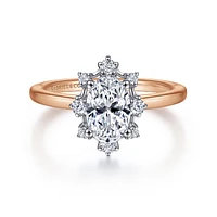 Gabriel & Co 8x5.5 Engagement Ring 14K Two-Tone Gold Starlight ER14661O4T44JJ