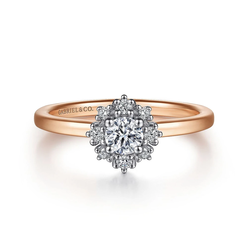 Gabriel & Co 4 Engagement Ring 14K Two-Tone Gold Starlight ER14661R1T44JJ