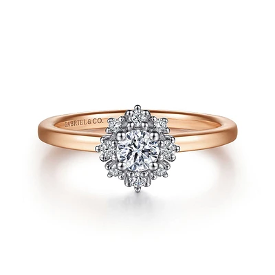 Gabriel & Co 4 Engagement Ring 14K Two-Tone Gold Starlight ER14661R1T44JJ