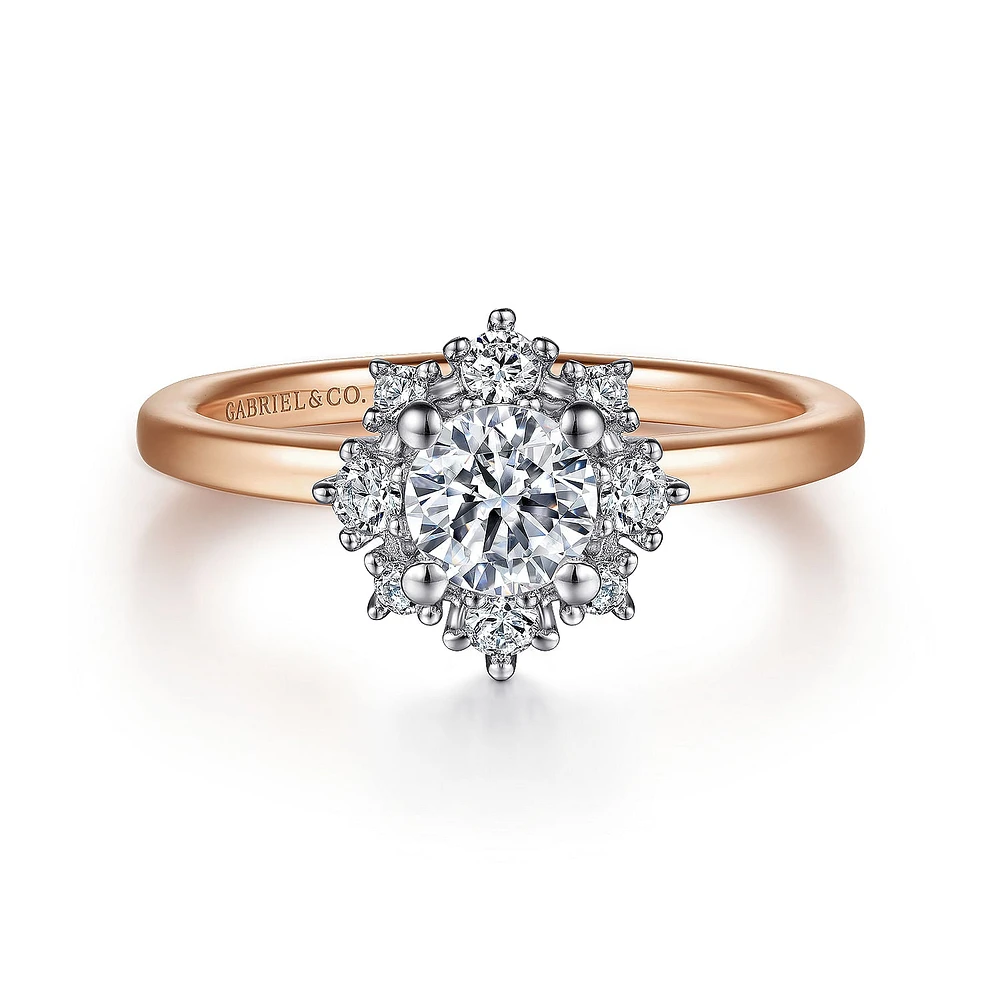 Gabriel & Co 5 Engagement Ring 14K Two-Tone Gold Starlight ER14661R2T44JJ