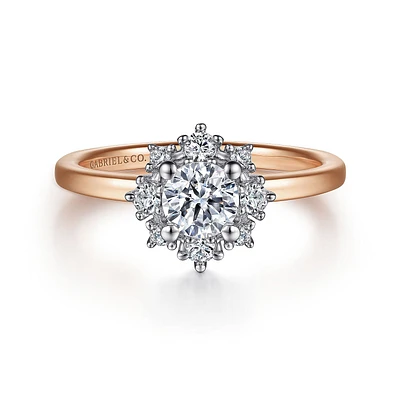 Gabriel & Co 5 Engagement Ring 14K Two-Tone Gold Starlight ER14661R2T44JJ