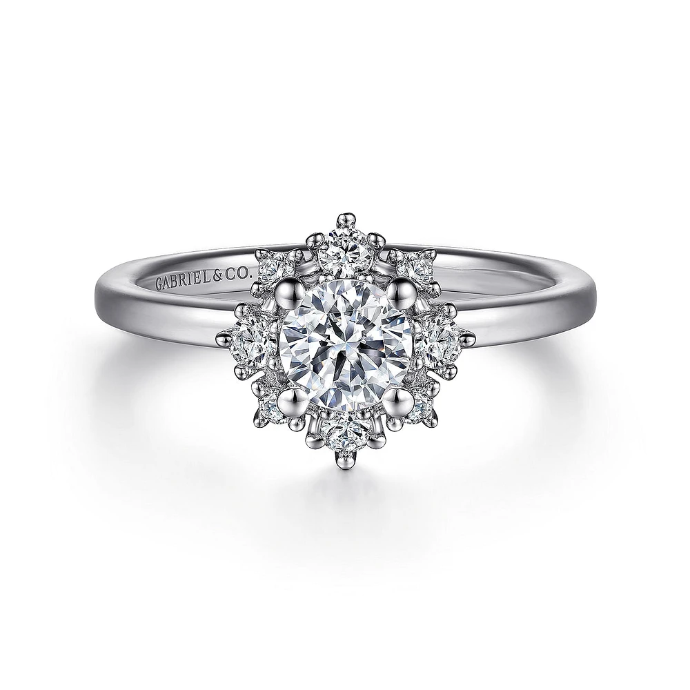 Gabriel & Co 5 Engagement Ring 14K White Gold Starlight ER14661R2W44JJ