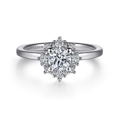 Gabriel & Co 5 Engagement Ring 14K White Gold Starlight ER14661R2W44JJ