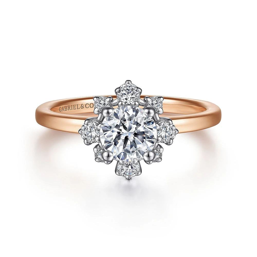 Gabriel & Co 5.75 Engagement Ring 14K Two-Tone Gold Starlight ER14661R3T44JJ