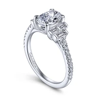 Gabriel & Co 8x5.5 Engagement Ring 14K White Gold Art Deco ER14741O4W44JJ
