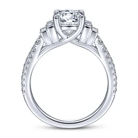Gabriel & Co 6.5 Engagement Ring 14K White Gold Art Deco ER14741R4W44JJ