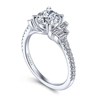 Gabriel & Co 6.5 Engagement Ring 14K White Gold Art Deco ER14741R4W44JJ