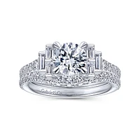 Gabriel & Co 6.5 Engagement Ring 14K White Gold Art Deco ER14741R4W44JJ