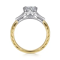 Gabriel & Co 5.5x5.5 Engagement Ring 14K Gold Art Deco ER14770C4M44JJ